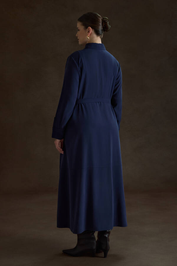 NAVY Tencel Elbise - 7