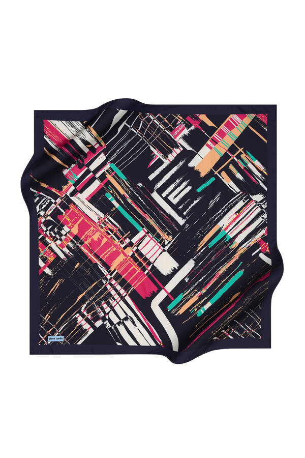 Renkli 90X90 Polyester Twill Eşarp - 1