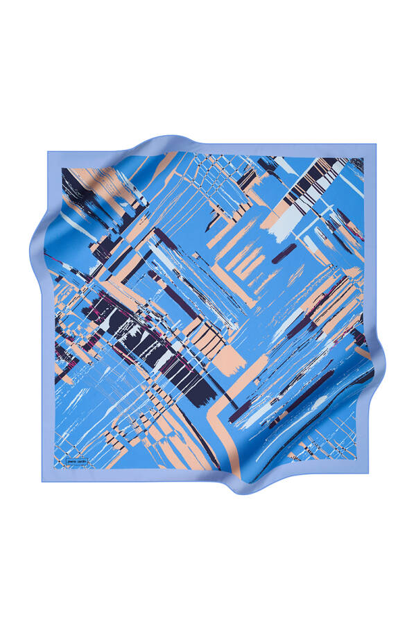Geometrik Desenli 90X90 Pierre Cardin Polyester Tivil Eşarp - 1