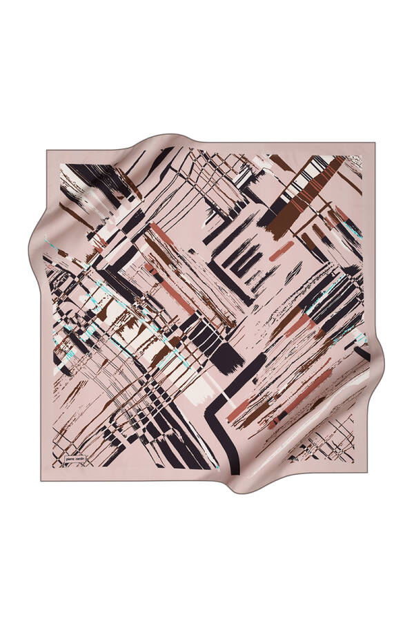 Renkli 90X90 Pierre Cardin Polyester Tivil Eşarp - 1