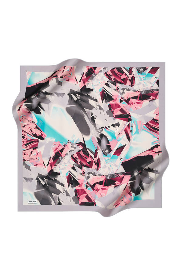 Renkli 90X90 Pierre Cardin Polyester Tivil Eşarp - 1