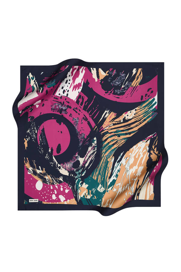 Fırça Desenli 90X90 Polyester Twill Eşarp - 1