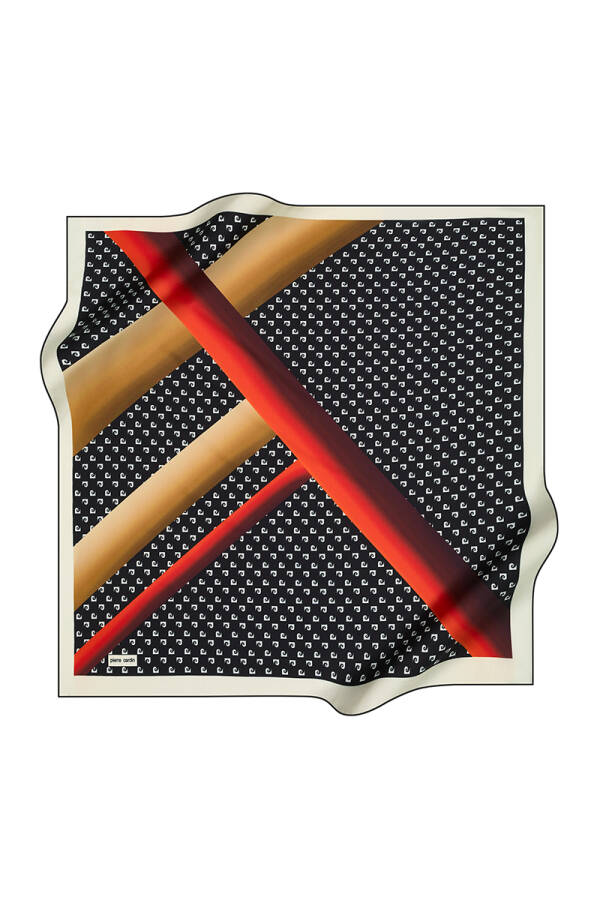 Renkli 90X90 Pierre Cardin Polyester Tivil Eşarp - 1