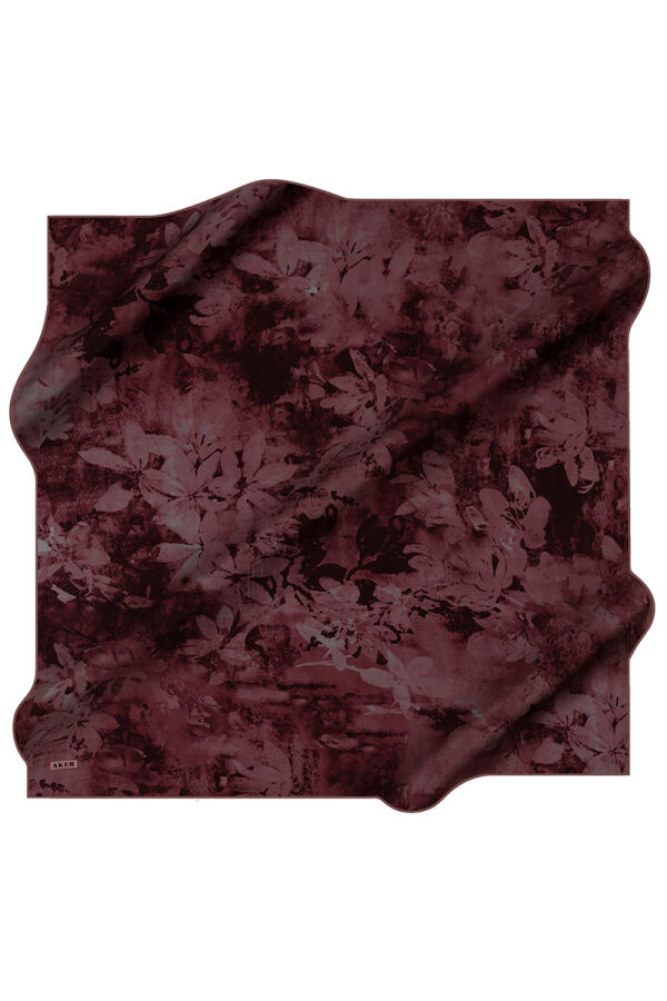 Pembe 100X100 İpek Krep Saten Eşarp - 1