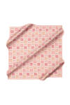 Pembe 90X90 İpek Krep Saten Eşarp 