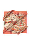 Pembe 90X90 İpek Krep Saten Eşarp 
