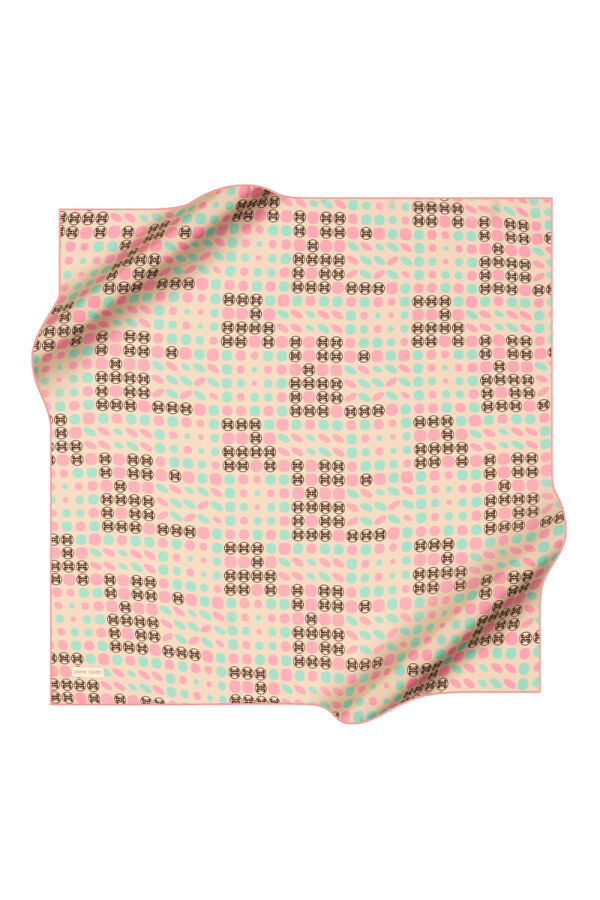 Pembe 90X90 İpek Krep Saten Eşarp - Pierre Cardin