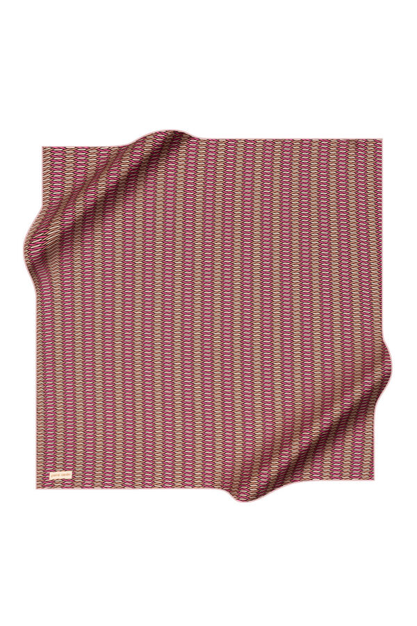 Pembe 90X90 İpek Krep Saten Eşarp - Pierre Cardin