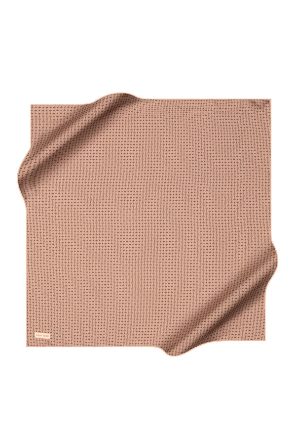 Pembe 90X90 İpek Krep Saten Eşarp - Pierre Cardin