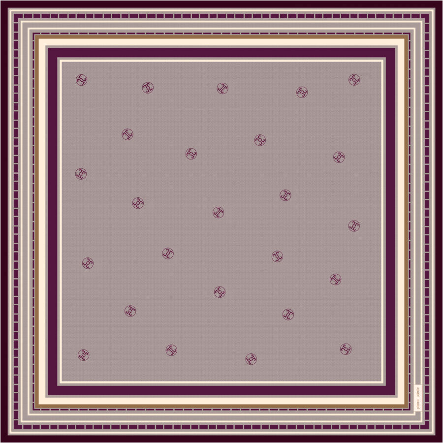 Pembe 90X90 İpek Krep Saten Eşarp - Pierre Cardin