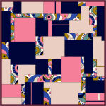 Pembe 90X90 İpek Krep Saten Eşarp - 1