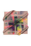Pembe 90X90 İpek Krep Saten Eşarp - 1