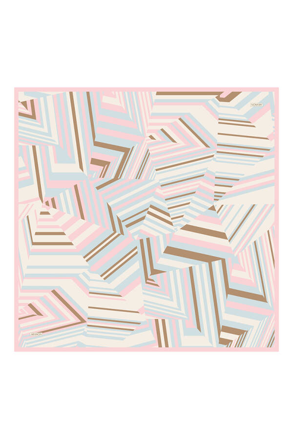 Pembe 90X90 İpek Twill Eşarp - 1