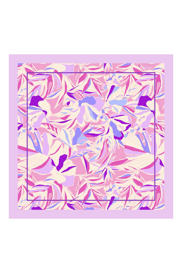 Pembe 90X90 İpek Twill Eşarp - 1