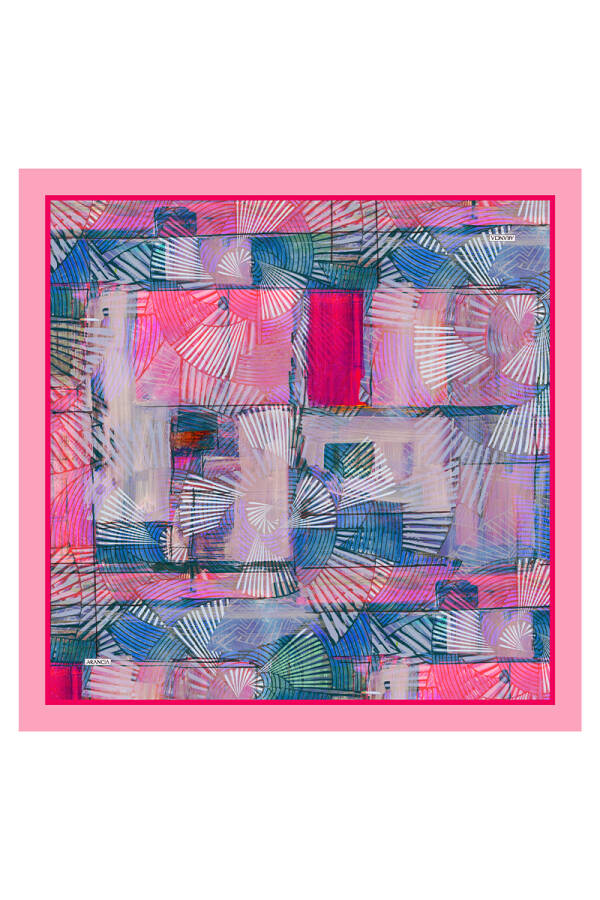 Pembe 90X90 İpek Twill Eşarp - 1