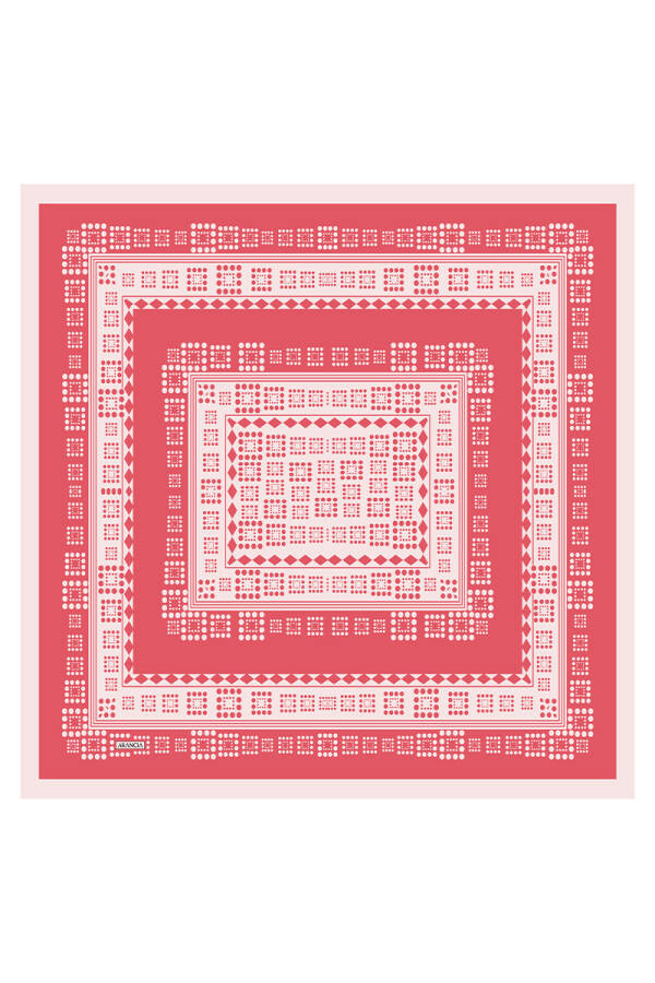 Pembe 90X90 İpek Twill Eşarp - 1