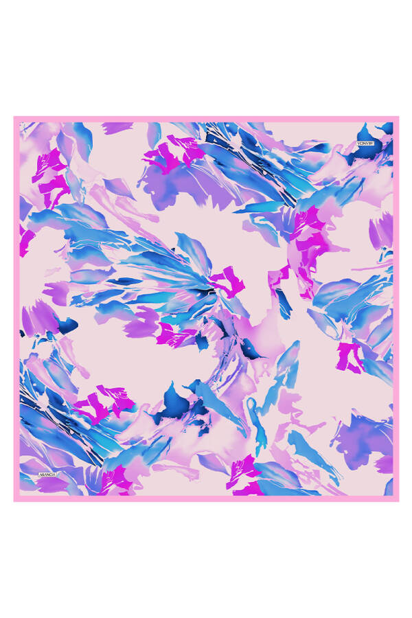 Pembe 90X90 İpek Twill Eşarp - 1