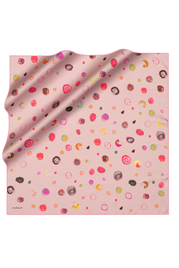 Pembe 90X90 İpek Twill Eşarp - 1