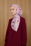 Pembe 90X90 İpek Twill Eşarp 