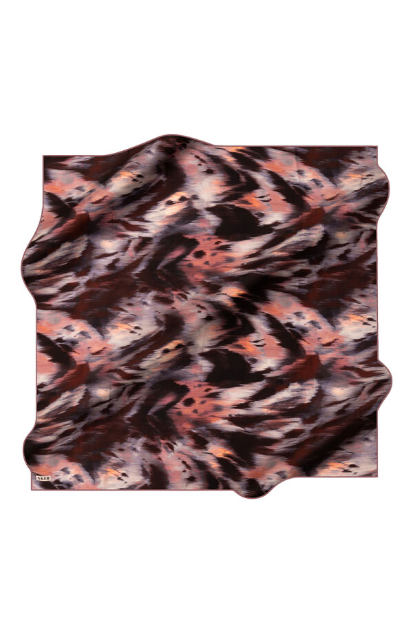 Pembe 90X90 İpek Twill Eşarp - Aker