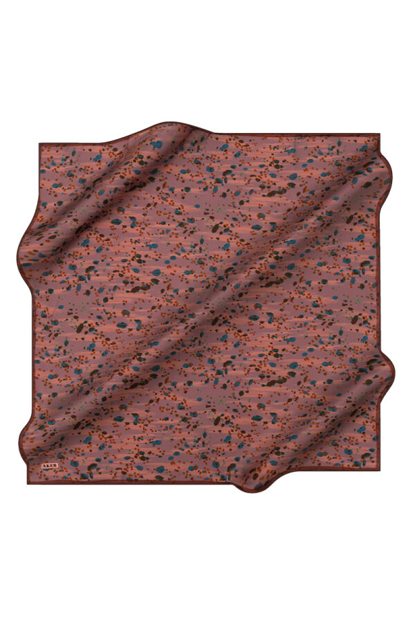 Pembe 90X90 İpek Twill Eşarp - Aker