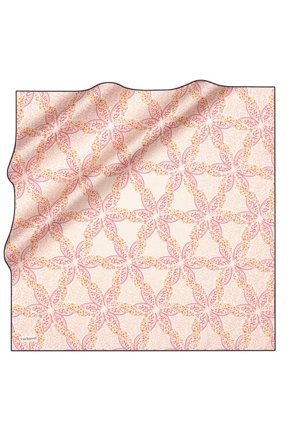 Pembe 90X90 İpek Twill Eşarp - 1