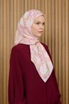 Pembe 90X90 İpek Twill Eşarp - 1