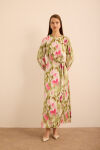 Pembe Batik Desenli Elbise - 2