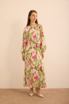Pembe Batik Desenli Elbise - 5