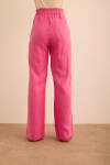 Pembe Beli Lastikli Keten Pantolon - 6
