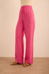 Pembe Beli Lastikli Keten Pantolon - 4
