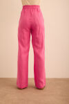 Pembe Beli Lastikli Keten Pantolon - 6