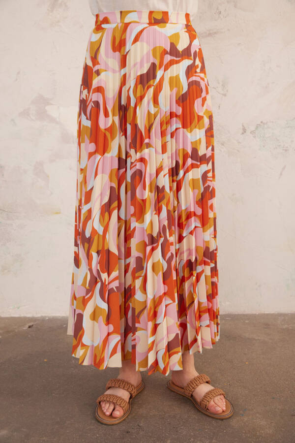 Pembe Desenli Pilise Etek - 6