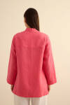 Pembe Hakim Yaka Keten Gömlek - 7