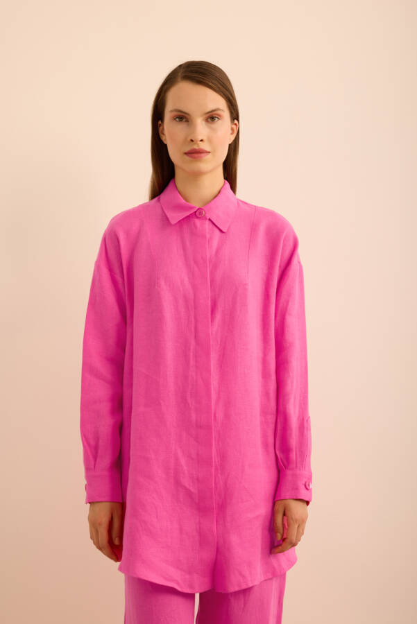 Pembe Keten Tunik - 1