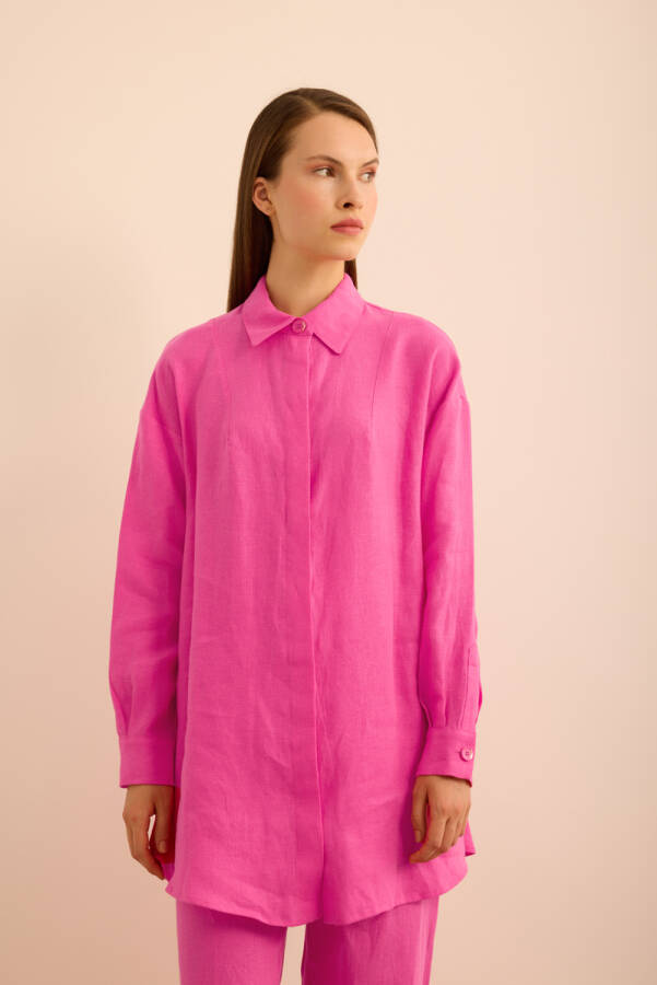 Pembe Keten Tunik - 5