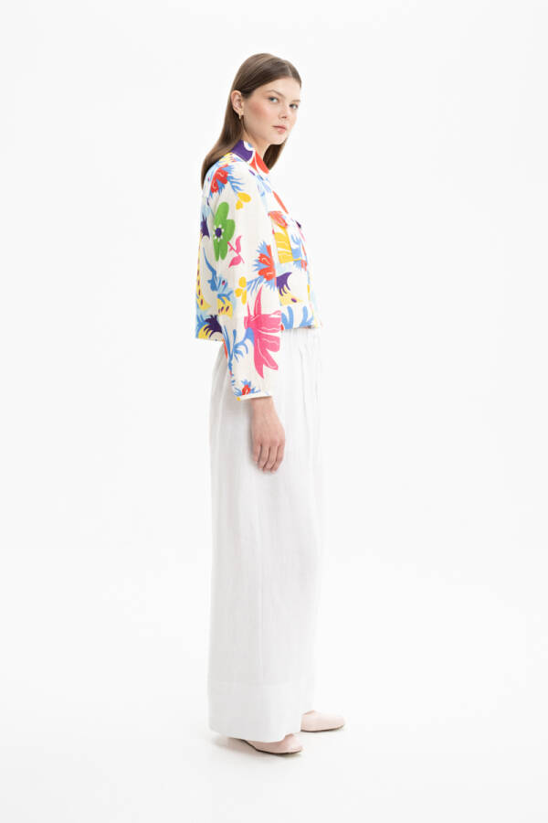 Pembe Kısa Desenli Ceket - 4