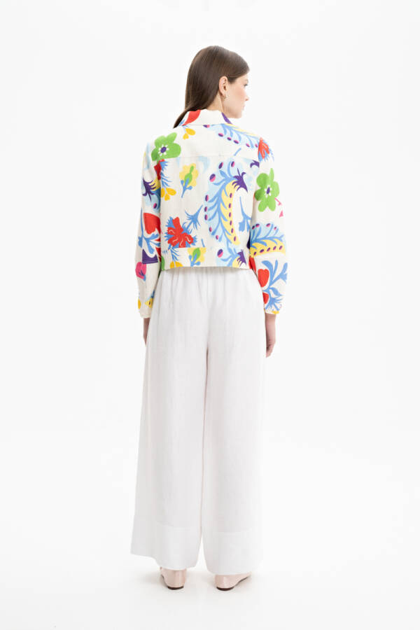 Pembe Kısa Desenli Ceket - 5