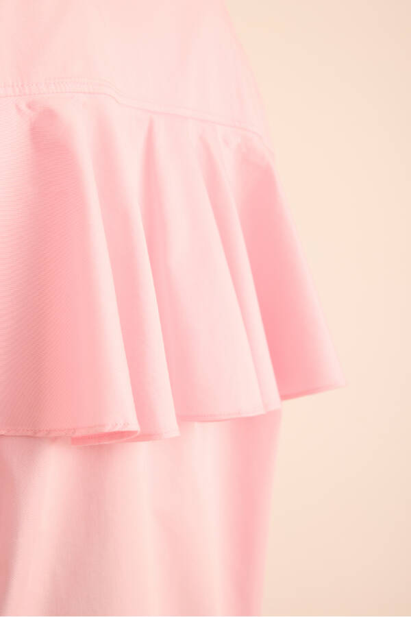 Pembe Sırtı Volan Detaylı Cotton Gömlek - 3