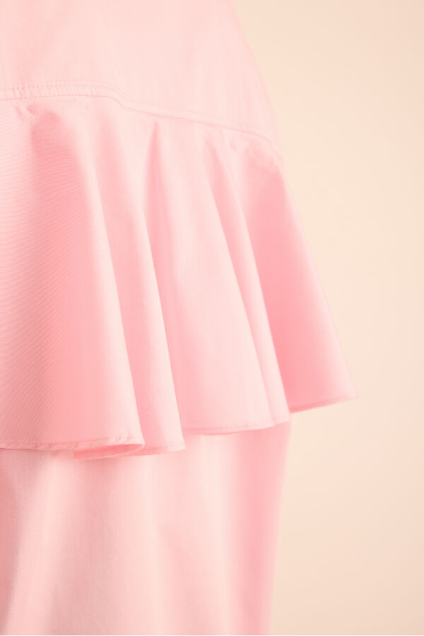Pembe Sırtı Volan Detaylı Cotton Gömlek - 3