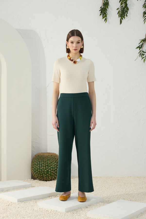 Petrol Beli Kemerli Pantolon - 2