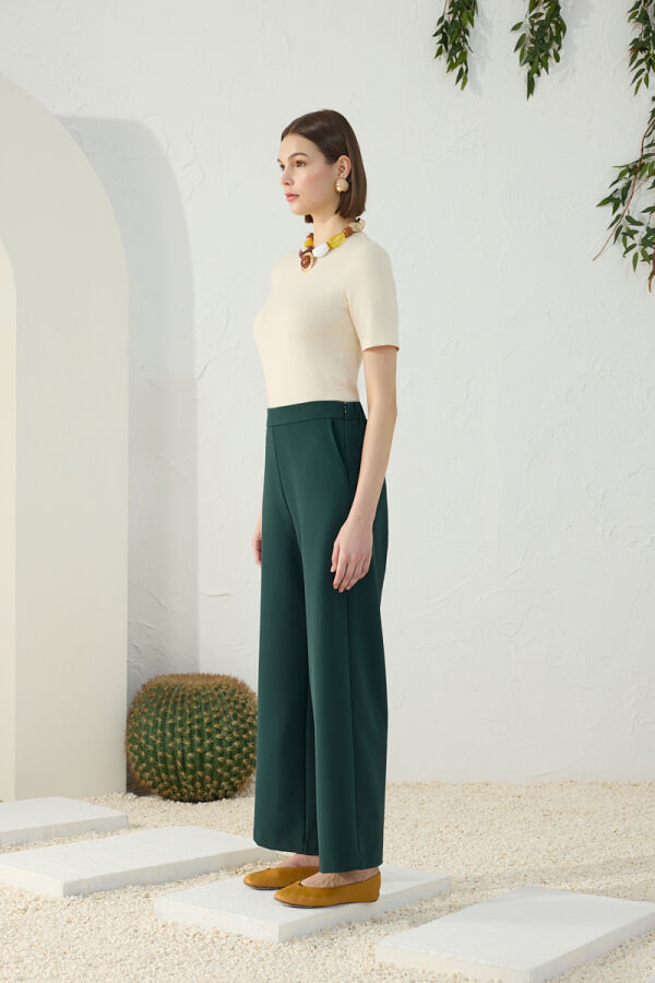 Petrol Beli Kemerli Pantolon - 5