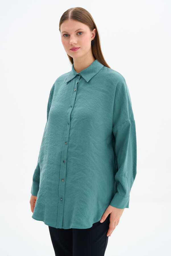 Petrol Cotton Bluz - 1