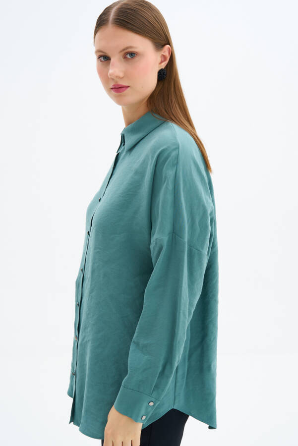 Petrol Cotton Bluz - 4