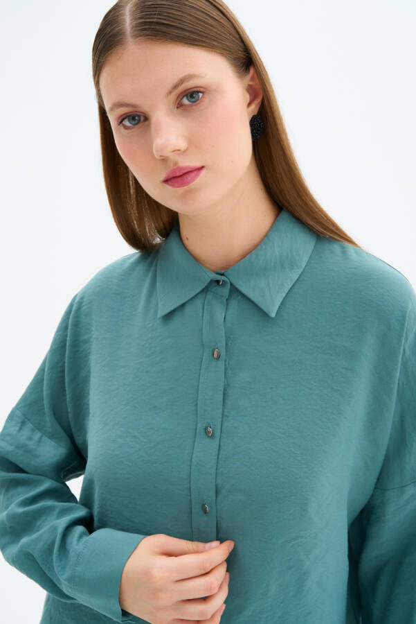 Petrol Cotton Bluz - 5