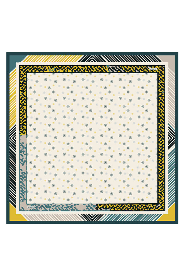 Petrol Yeşili 90X90 İpek Twill Eşarp - 1