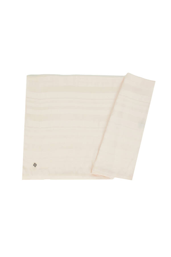 Pudra 75X190 Çizgili Jakar Şal - 1