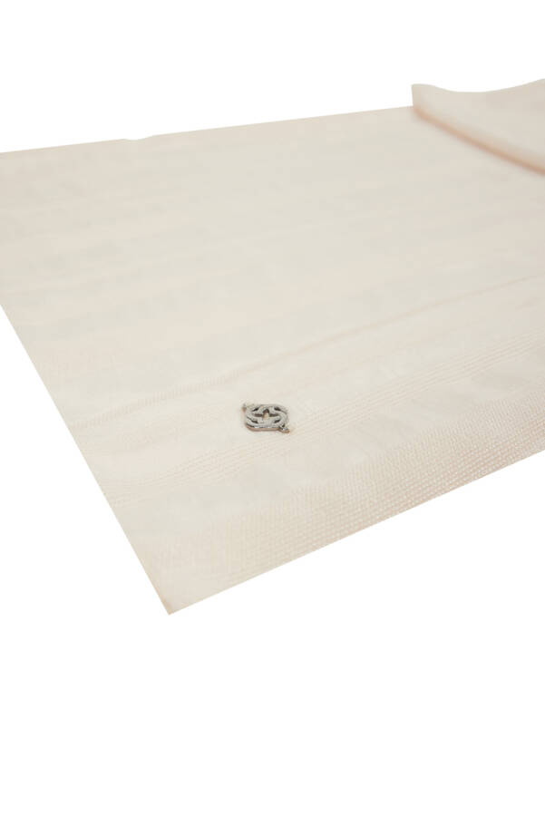 Pudra 75X190 Çizgili Jakar Şal - 2