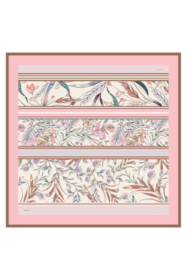 Pudra 90X90 İpek Twill Eşarp - 1