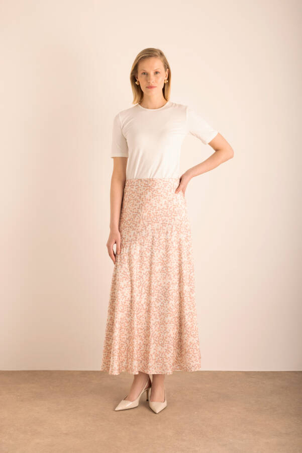 Pudra Desenli Etek - Aker